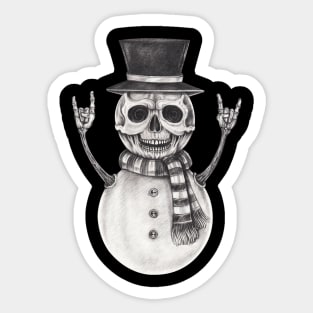 Snowman skeleton. Sticker